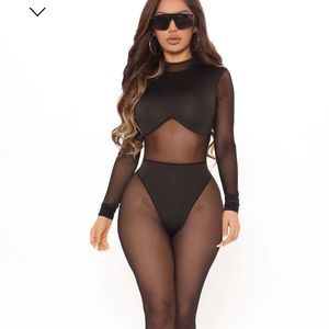 Mesh fashion nova jumpsuit